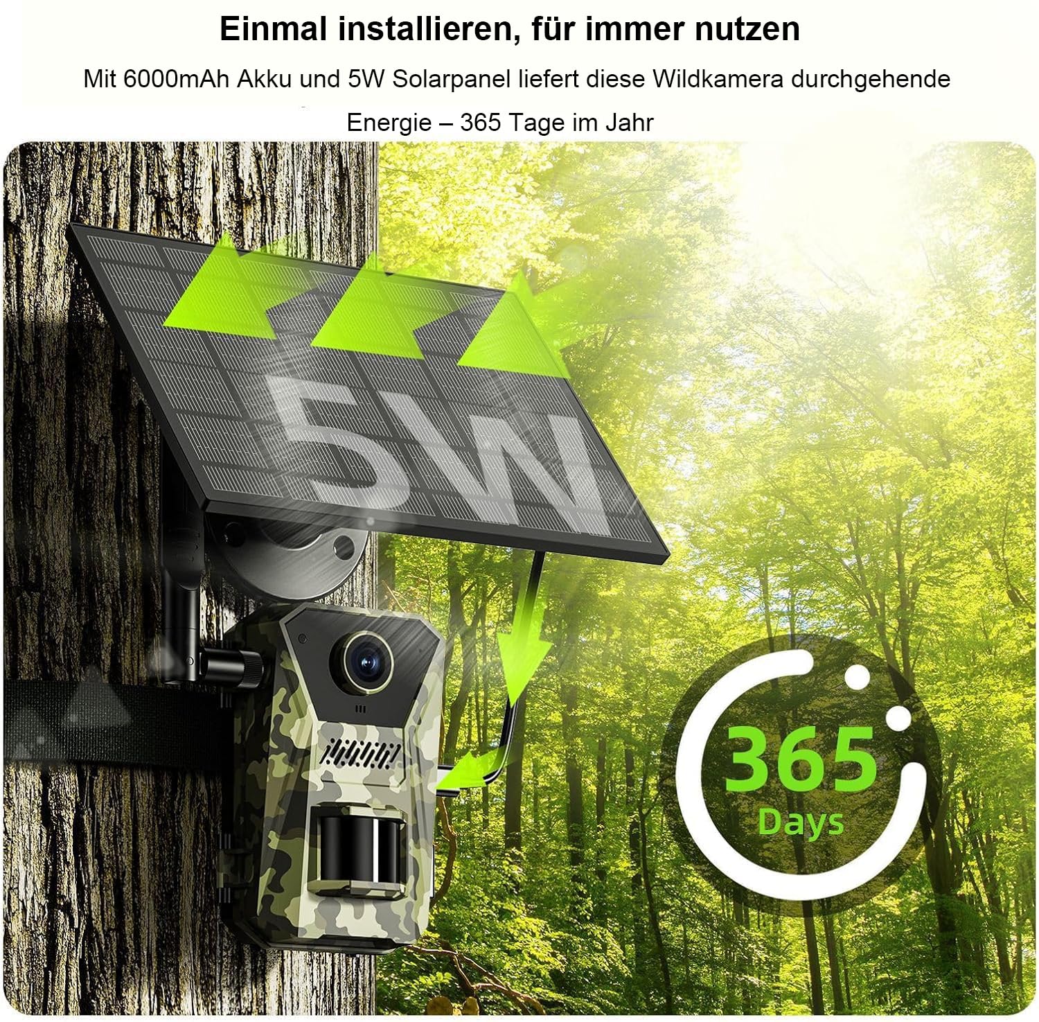Naturepar F8 Wildkamera – 14MP 4G Wildkamera mit Nachtsicht und Bewegungserkennung 4K Wildtierkamera mit 60MP, WLAN, APP-Steuerung, Nachtsicht & IP66 wasserdicht