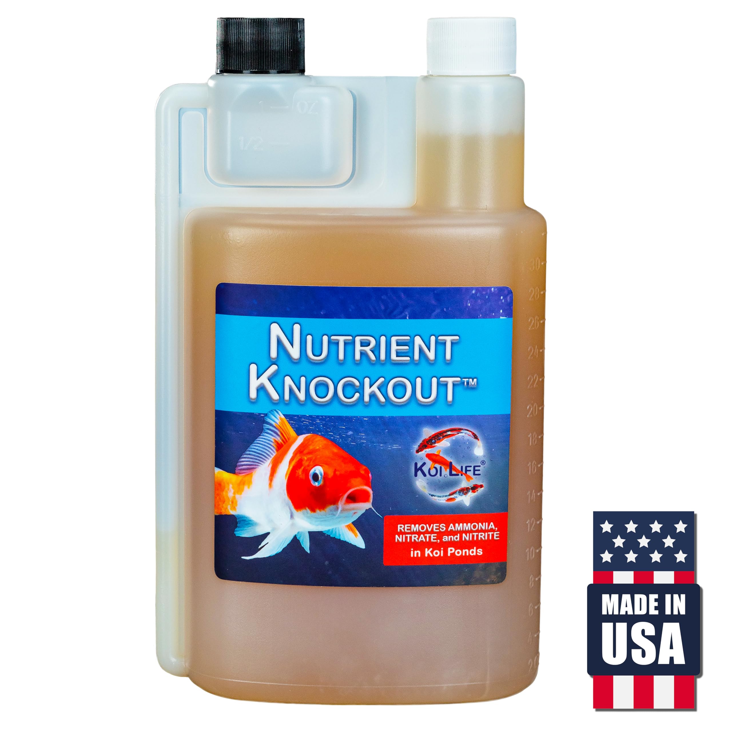 Nutrient Knockout Nitrate Remover Treats 32,000 gallons | Koi Pond Clarifier, Bacteria Starter | Quickly Cycle Harmful Ammonia