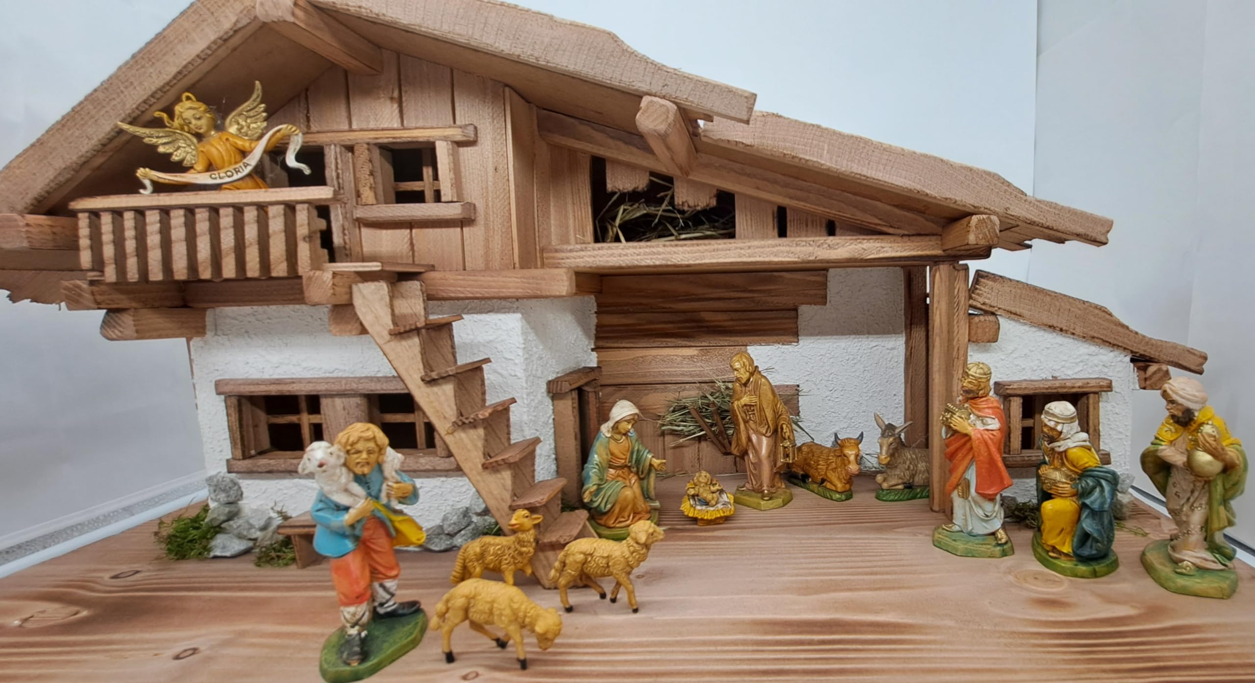 Crèche de Noël XXXL - Crèche de Noël avec figurines (K1F)