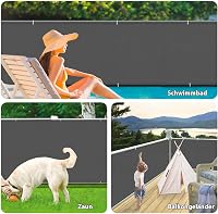 ECIT Erkély Takaró Háló 80x300 cm - Antracit Poliészter Balkonvédő, UV-álló, Időjárásálló Belátásgátló Korlátháló Kültéri Használatra, Kábel 6