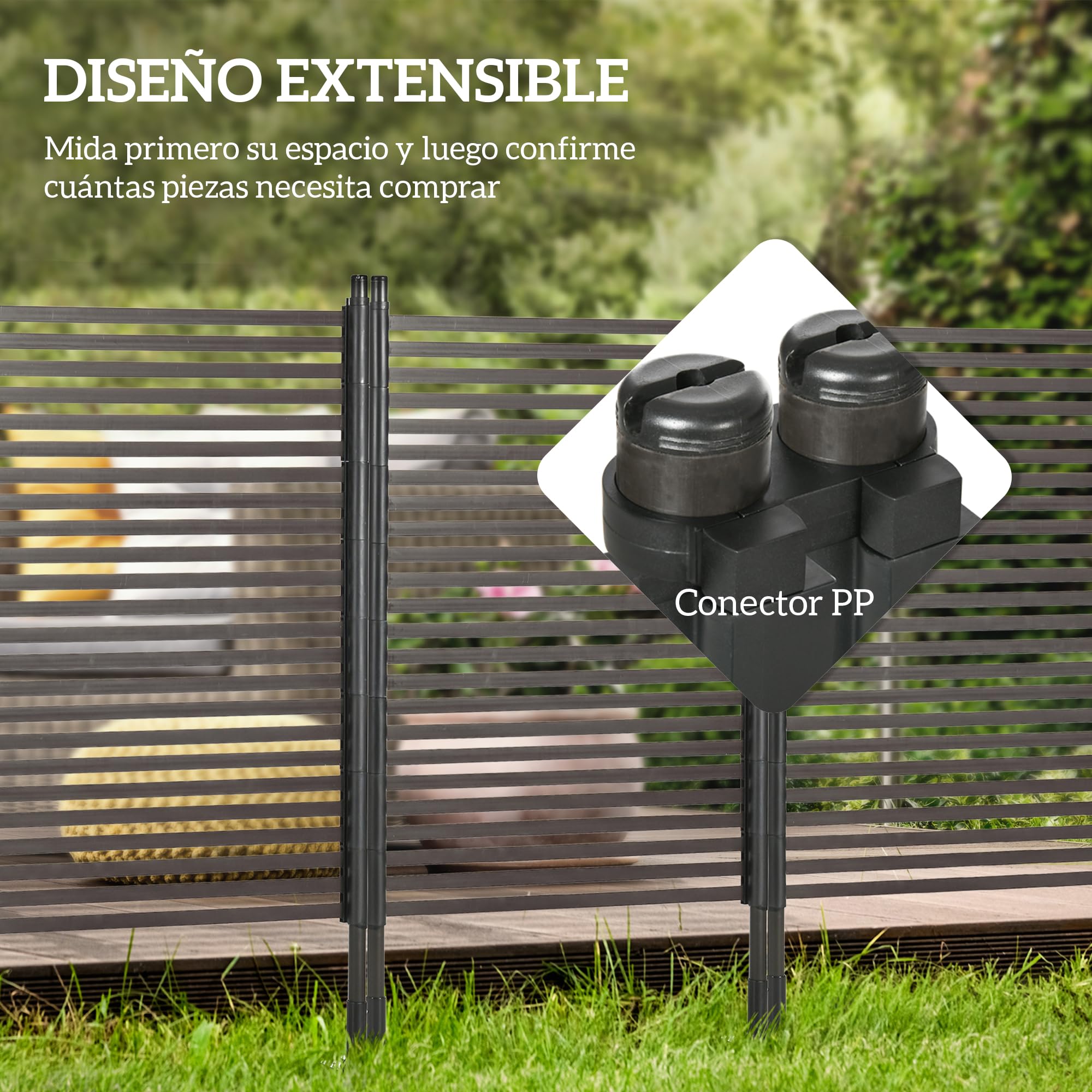 Outsunny Valla de Jardín Exterior 150x93 cm Acero PE para Plantas Marrón | 2 Modos de Instalación, para Plantas Trepadoras, Flores, Animales