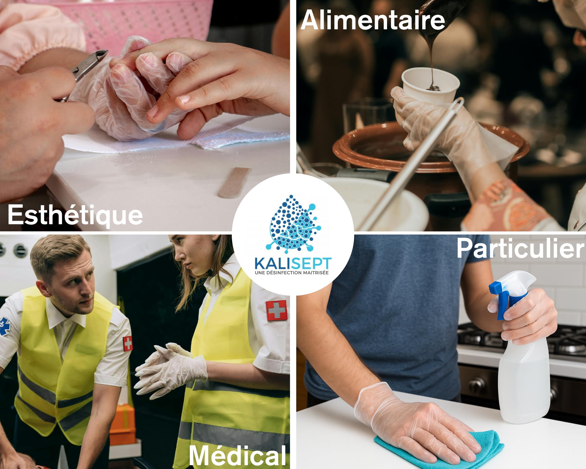 INTCO 10 confezioni da 100 guanti in vinile medico e industriale di alta qualità, standard applicabili. (non in polvere)