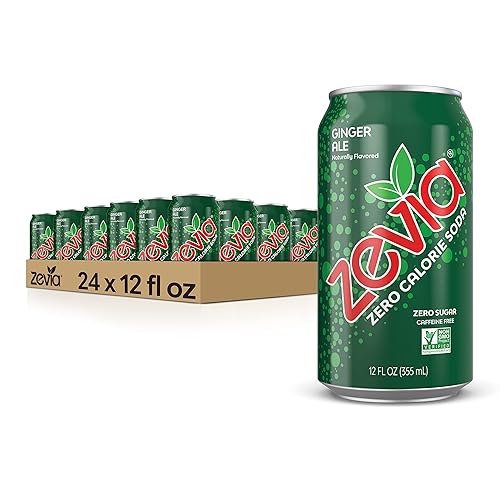 Zevia All Natural Soda, Ginger Ale, latas de 12 onzas (paquete de 24)