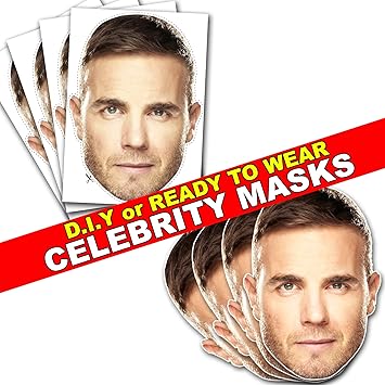Party People 1 X Gary Barlow Celebrity Face Mask Kit Do It Yourself Diy Amazon Co Uk Toys Games