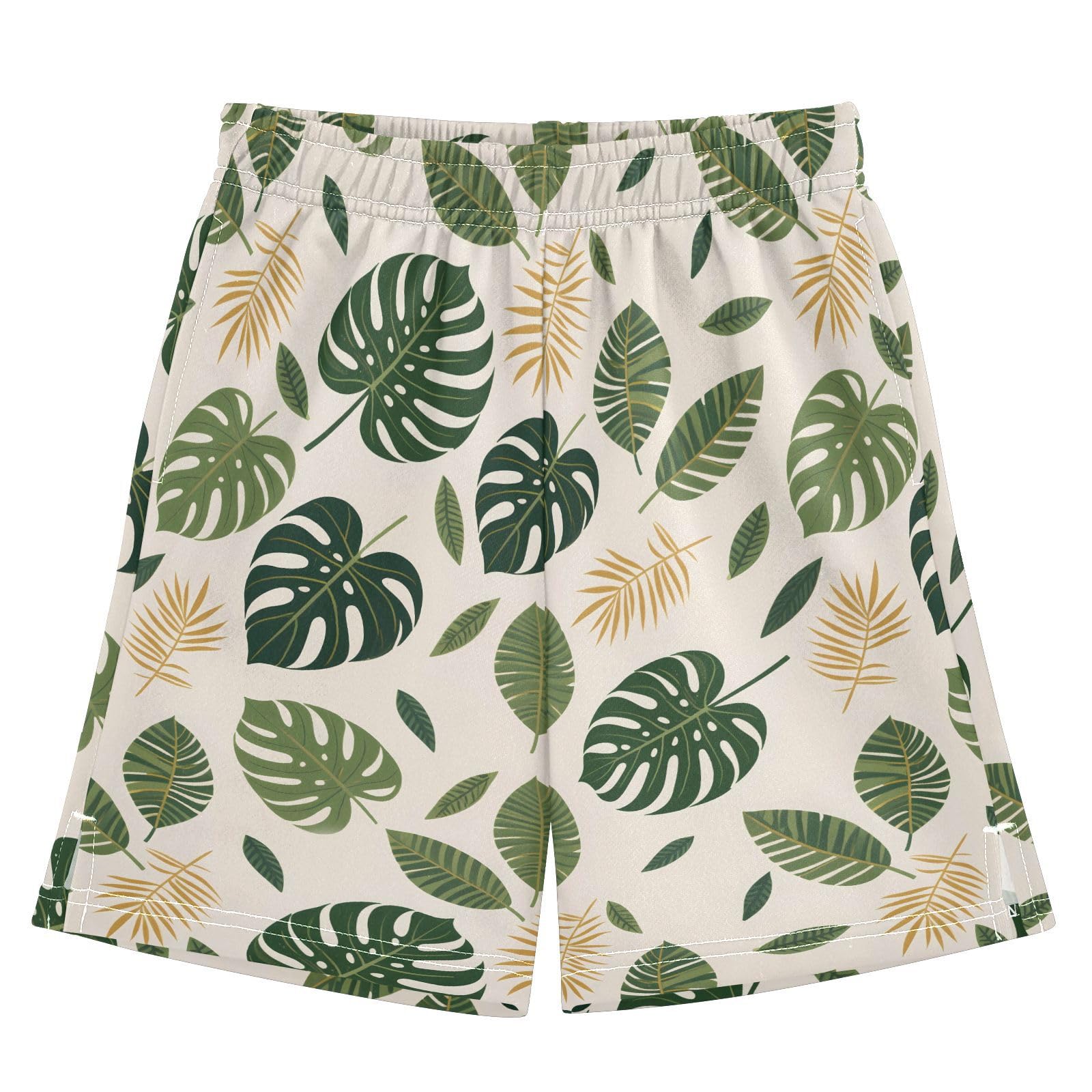 Monstera Plam Leaf Boys Shorts Casual Athletic Short Summer Track Shorts 14-15 Y Multicolor