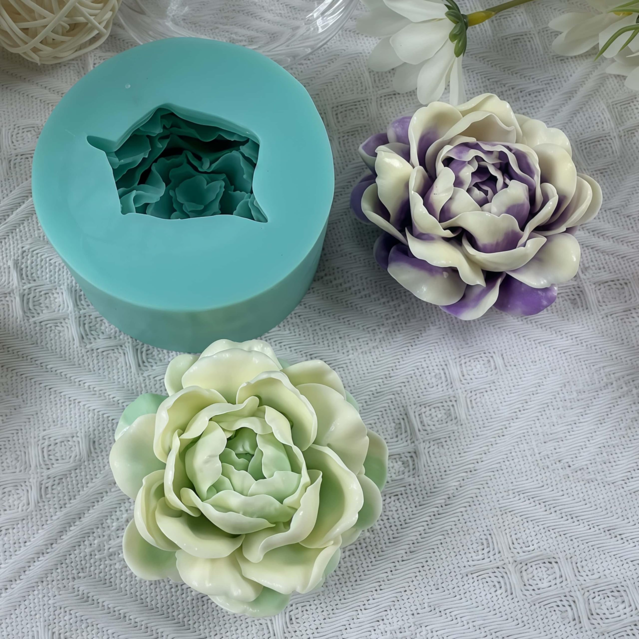 Molde de silicona 3D con diseño de flor de jazmín para mousse, jabón, vela, cera perfumada, chocolate, gelatina, hielo, azúcar, yeso aromático, resina epoxi