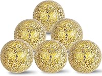 Vista 18 de Juego de 6 bolas decorativas, 6 cm / 2.4 pulgadas, bolas de mosaico de cristal rojo brillante para decorar cuencos, jarrones, mesas, bodas, fiestas