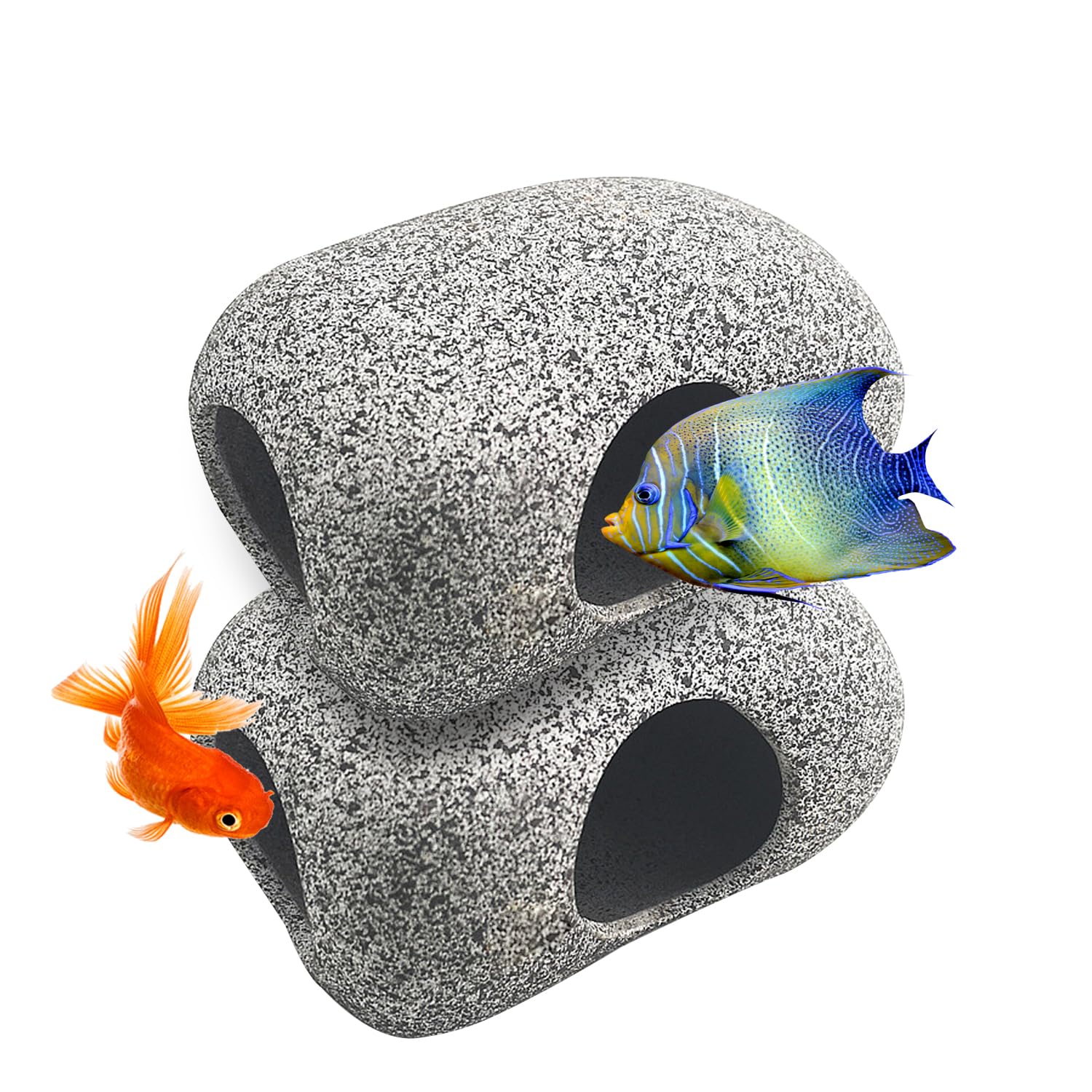 Vikrami lighting 2 Pcs Fish Tank Decorations, 2 Hole Safe Ceramic Aquarium Cave Rocks