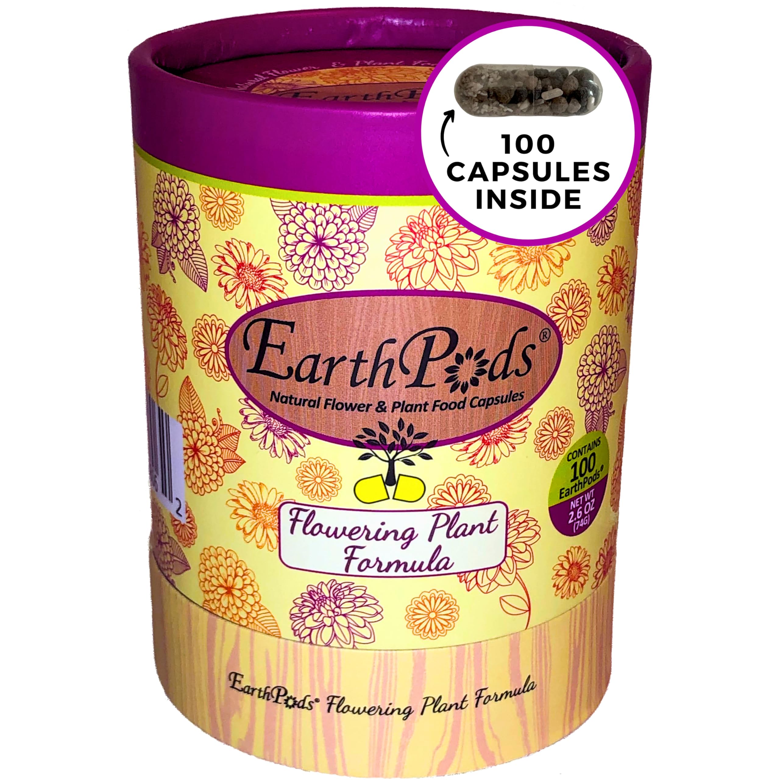 100 EarthPods - Premium Flower Fertilizer Spikes - Boost Blossoms (Great for Roses, Potted Annuals, Perennials, Flower Bulbs, Hanging Baskets) - Made in USA