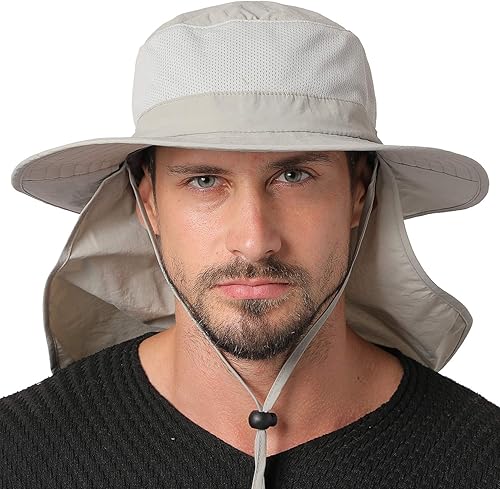 JORMATT Sombrero de sol unisex con solapa para el cuello, protección para el cuello, protección para el cuello, UPF 50+