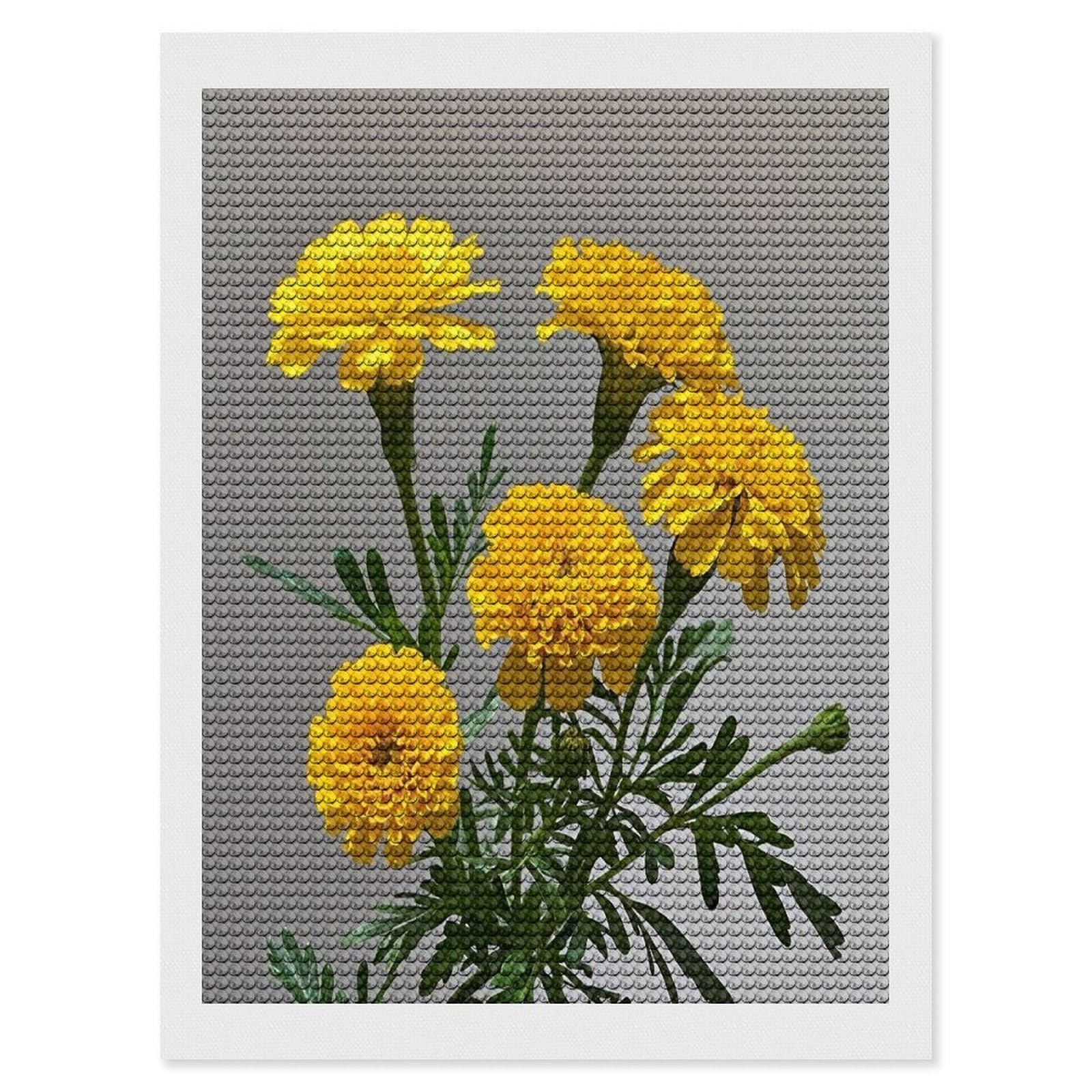 FekiLoot Marigold Diamond Painting Kits for Adults Round Paint with Diamonds Pictures Gem Art Painting Kits Personalized Diamond Art Full Drill for Beginners Home Wall Decor
