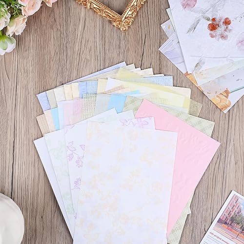 Miniatura 6 de 30 hojas de papel rosa hecho a mano para álbumes de recortes, papel texturizado para manualidades, tela de malla Morandi, papel especial para