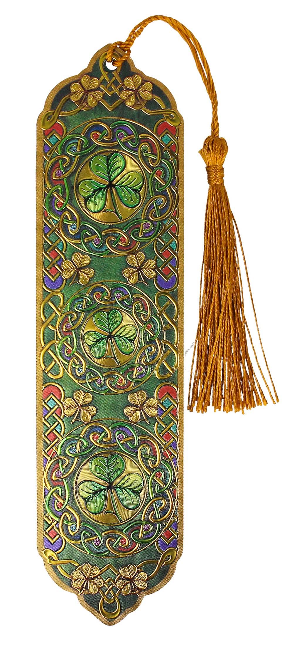 Celtic Foil Bookmark - Celtic Shamrock Design (14x4cm)
