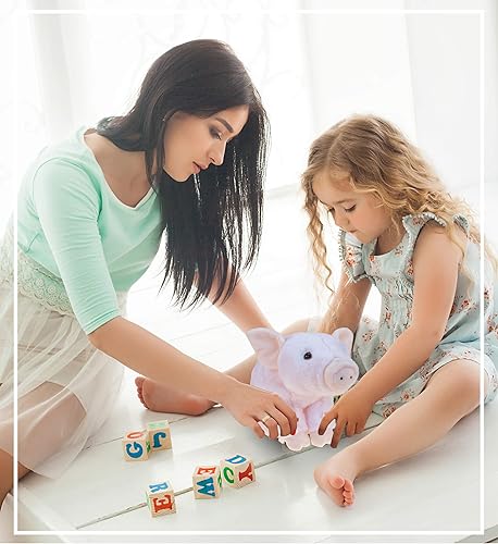 Miniatura 5 de DolliBu - Cerdo de peluche – Cerdo en cuclillas abrazable de felpa suave, adorable juguete de peluche de cerdo rosa, lindo regalo de vida agrícola