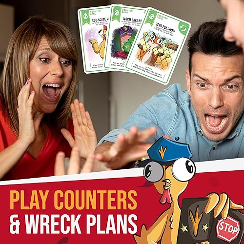 Miniatura 5 de Chicken Challengers Juego de cartas estrategia hilarante para adultos y adolescentes, noche de juegos familiares, 2-8 jugadores, mayores de 13 años,