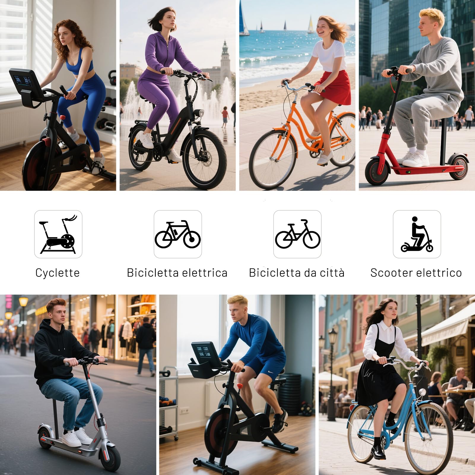 TECHCYC Coprisella Bici con Coprisella Cyclette in Memory Foam a Doppio Strato, Cuscino Ergonomico per Coprisella Bici Imbottito da Donna e da Uomo Adatto alla Maggior Parte delle Biciclette