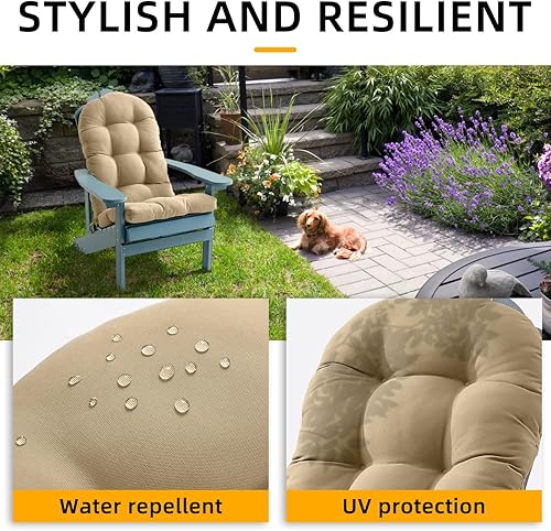 Miniatura 6 de FILUXE Adirondack - Cojín para silla mecedora, cojines de respaldo alto para patio, almohada impermeable y sólida, almohadillas para interiores y