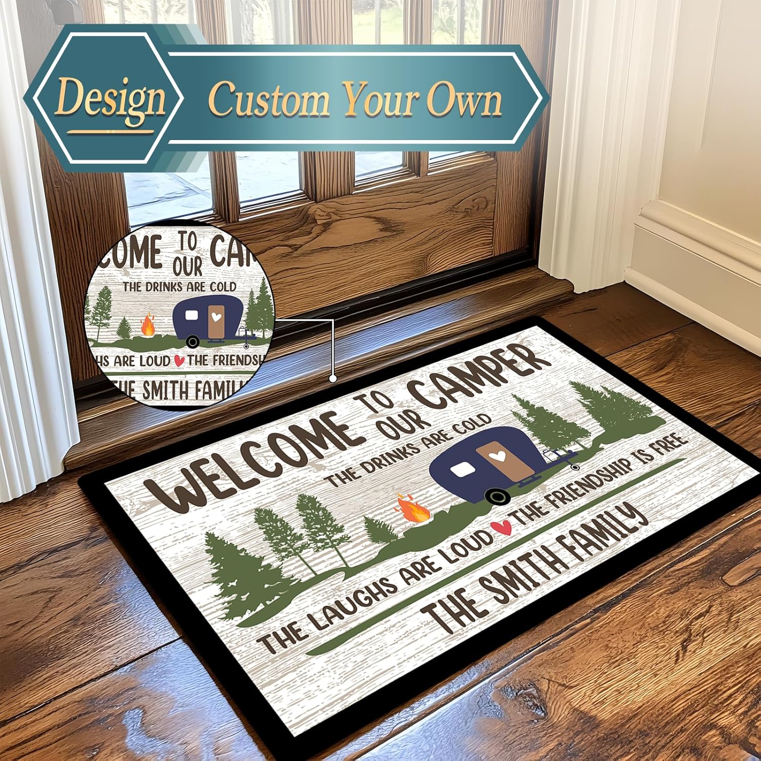 Personalized Custom Rv Doormat for Campers