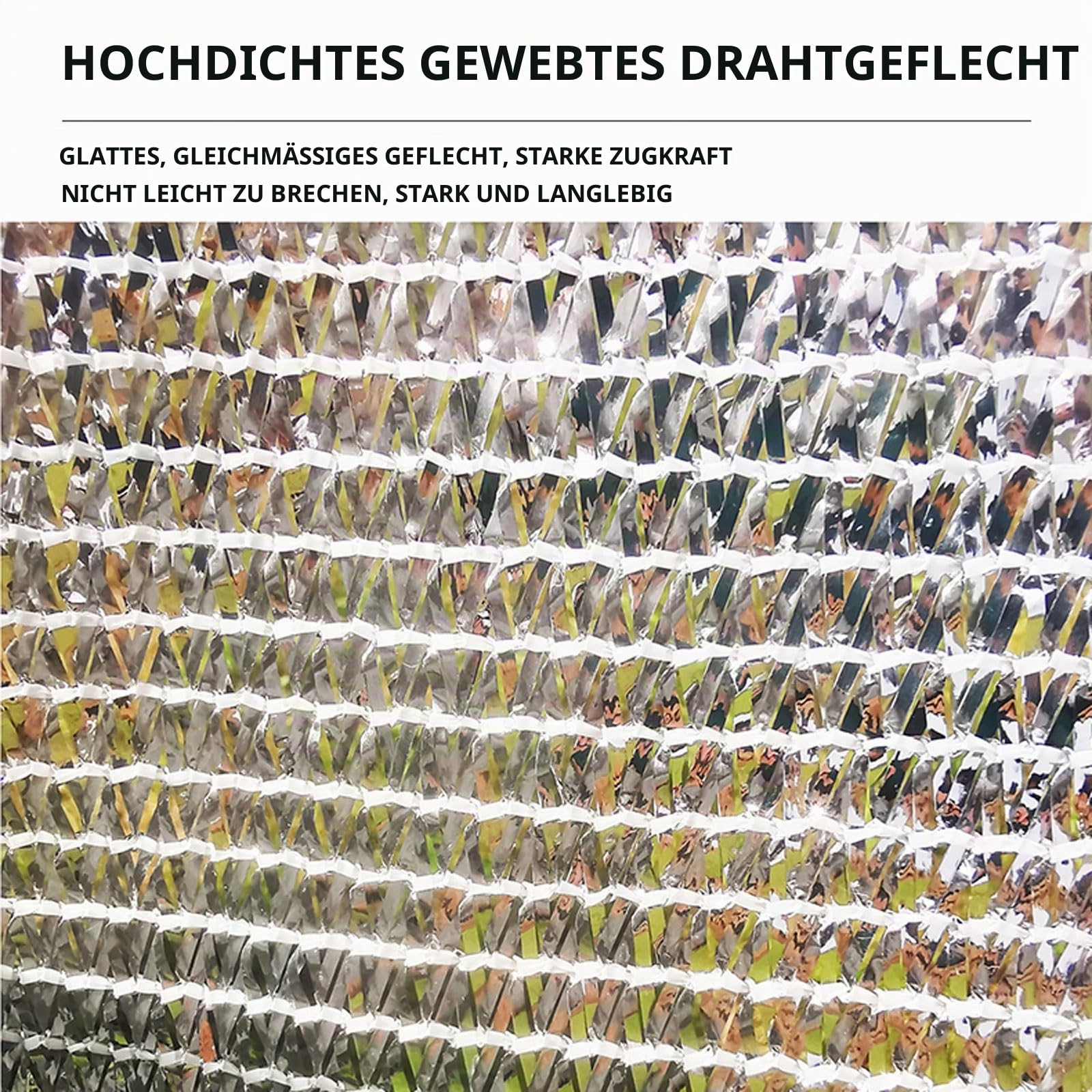 Alunetz Schattennetz Auto, Alu Folie Hitzeschutz Aludecke Alunetz Reduziert Hitze für Auto, Terrasse Sonnenschutz UV-Schutz Sonnenschutz Zelt Garten，für Hunde, Terrasse, Dachgeschoss (4x6M)