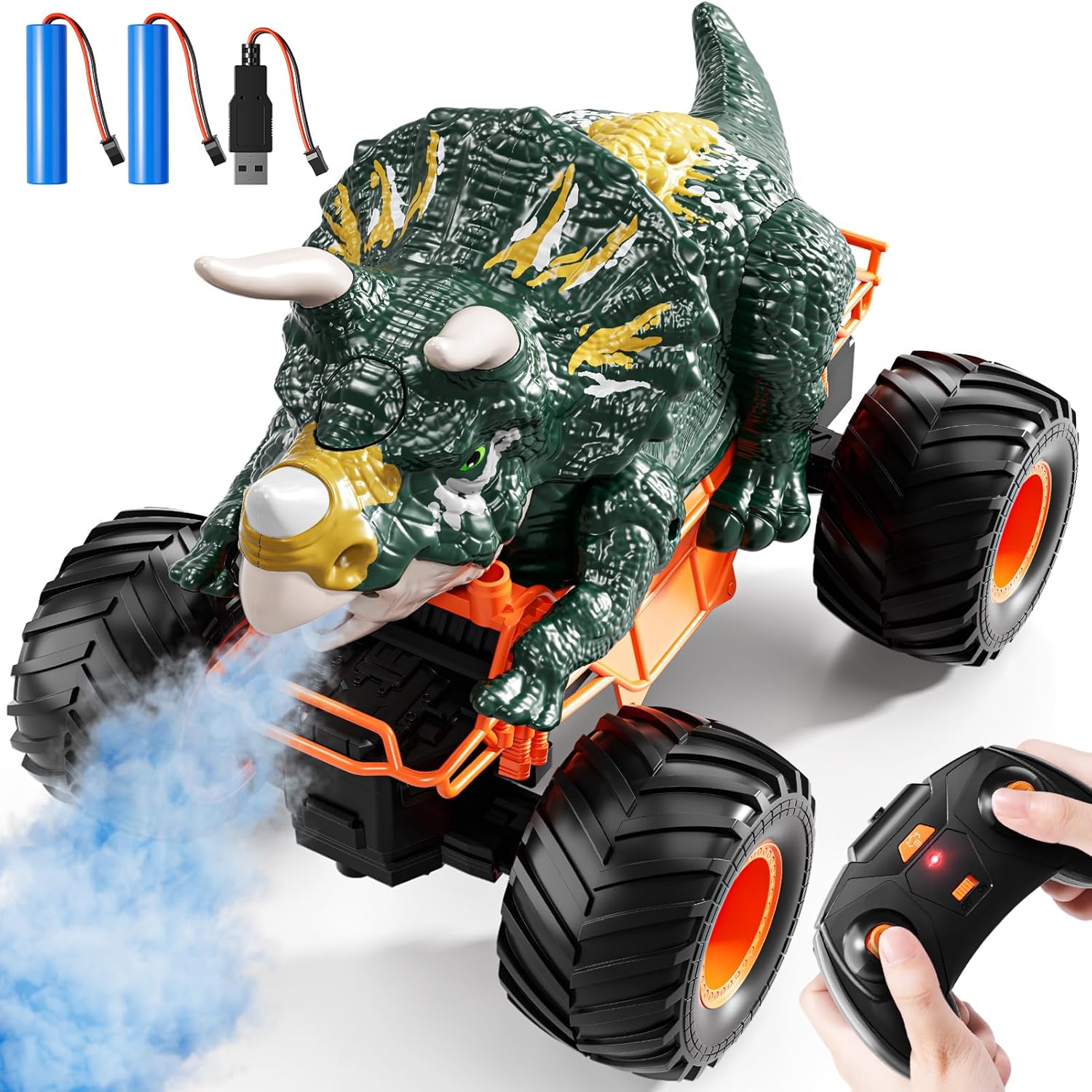 Remote Control Dinosaur Car for Kids Boys, Electric Monster Truck with Spray, Light, Sound, Indoor Outdoor All Terrain Off Road RC Car Toys for Kids 3 4 5 6 7 8-12 Year Old Boys Girls Birthday Gift Remote Control Dinosaur Car for Kids Boys, Electric Monster Truck with Spray, Light, Sound, Indoor Outdoor All Terrain Off Road RC Car Toys for Kids 3 4 5 6 7 8-12 Year Old Boys Girls Birthday Gift