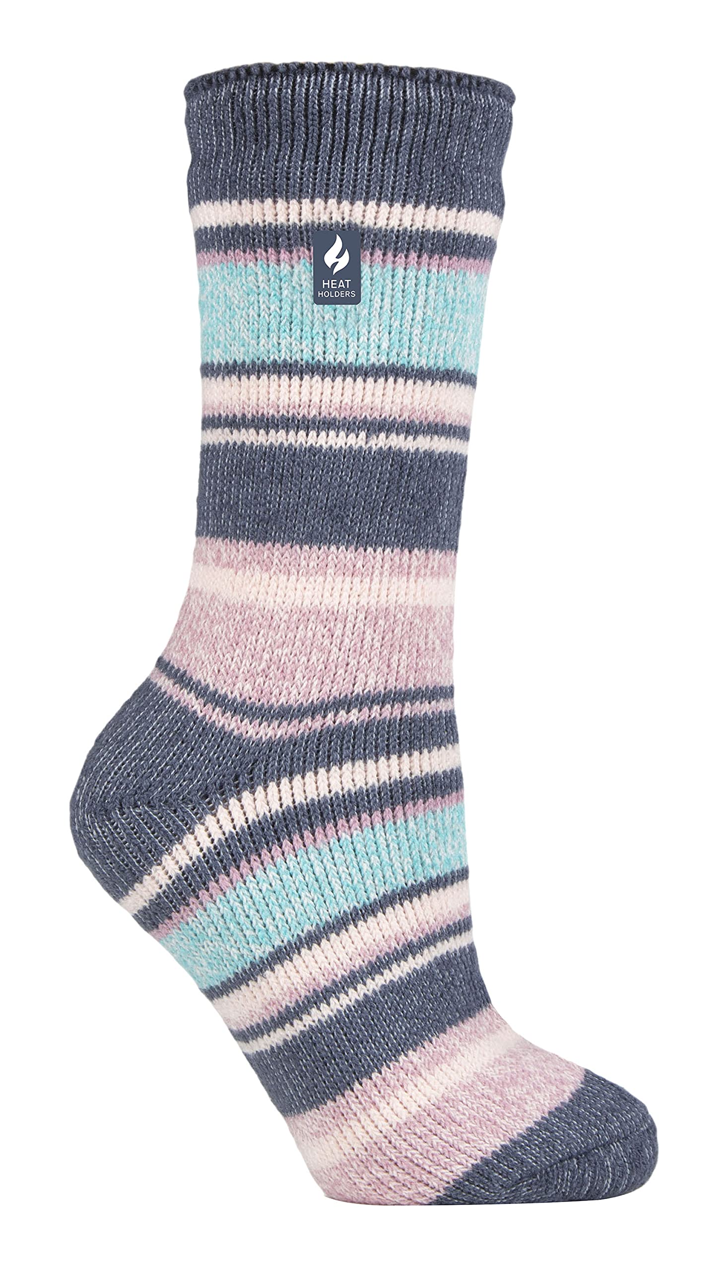 HEAT HOLDERS - Ladies Thermal Socks for Winter | Outdoor & Indoor Socks | Cuddly & Fluffy | Gifts for Women (4-7, Denim (Palma))