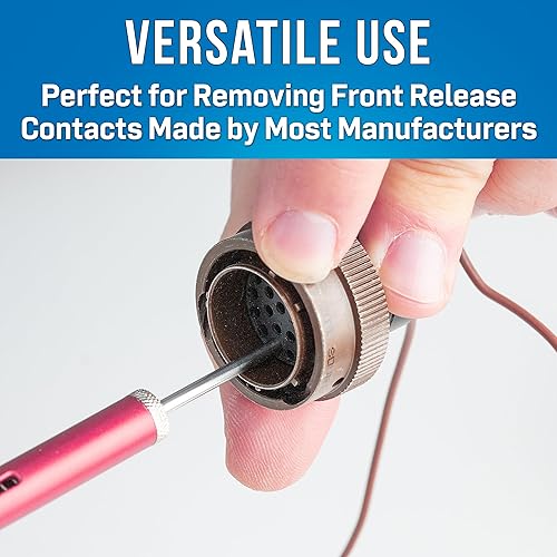 Miniatura 2 de Jonard Tools Herramienta de extracción R-4601 con contacto de liberación frontal y mango rojo, tamaño de 20 contactos