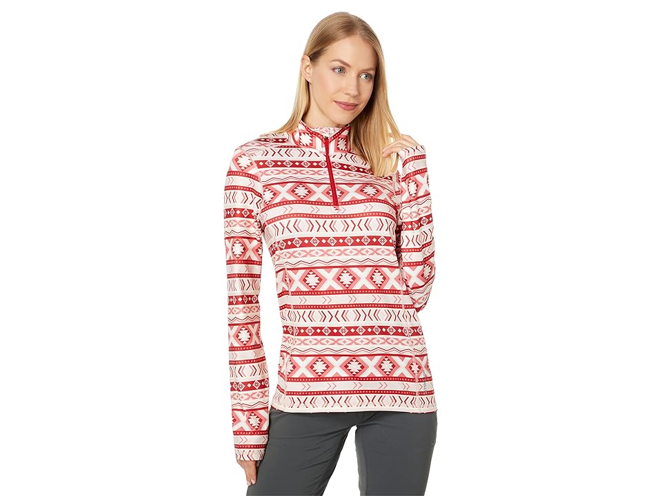 Hot Chillys Micro-Elite Chamois Printed Zip-T (Horizon Bold Nordic) Women's Clothing INTERNATIONAL SHIPPING