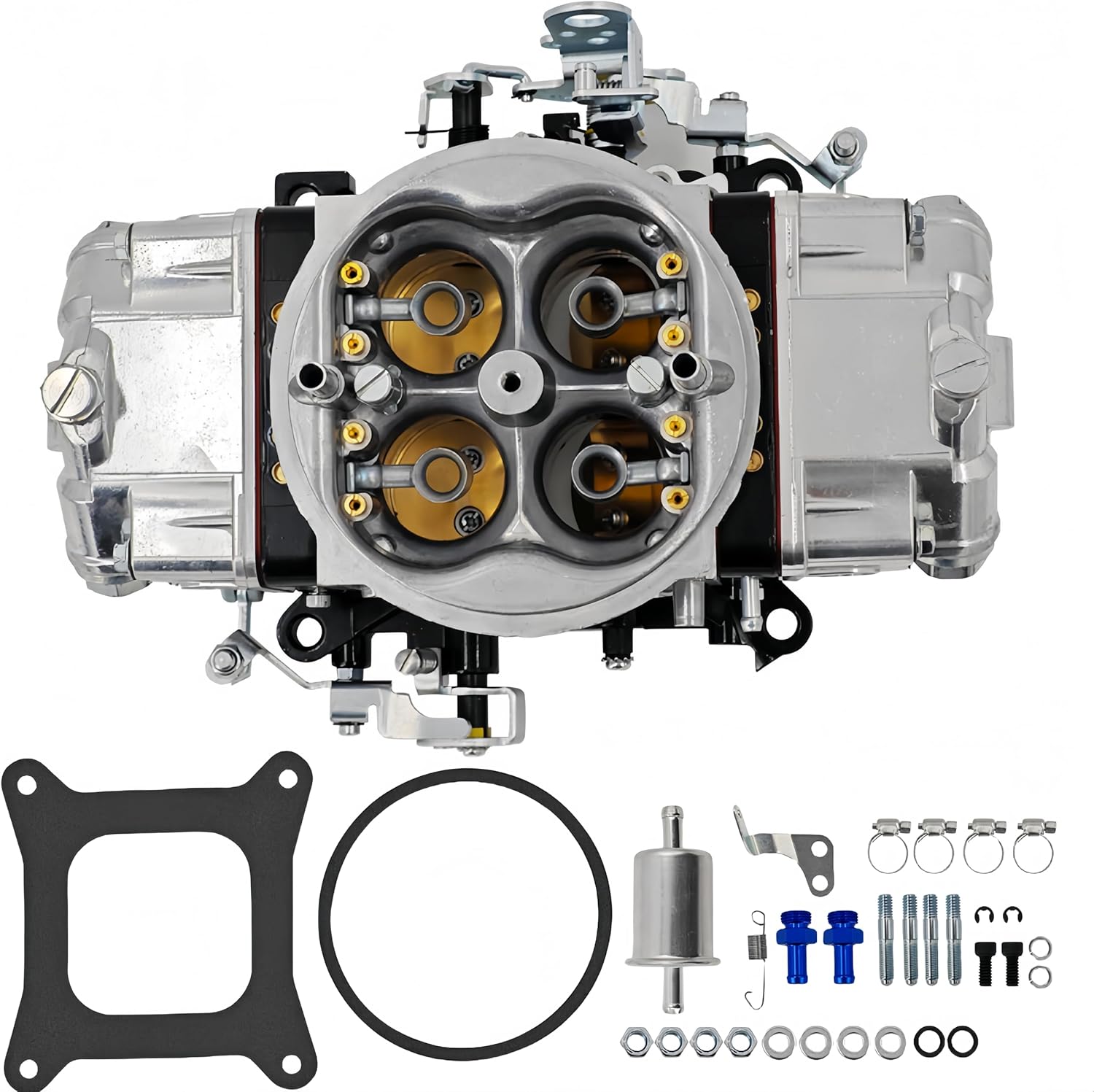 BR-67200 Carburetor 67200 Brawler 750 CFM 4150 Model 4 Barrel Compatible with Holley Quick Fuel Brawler Race Series Carb Mechanical Secondary Square Bore Flange