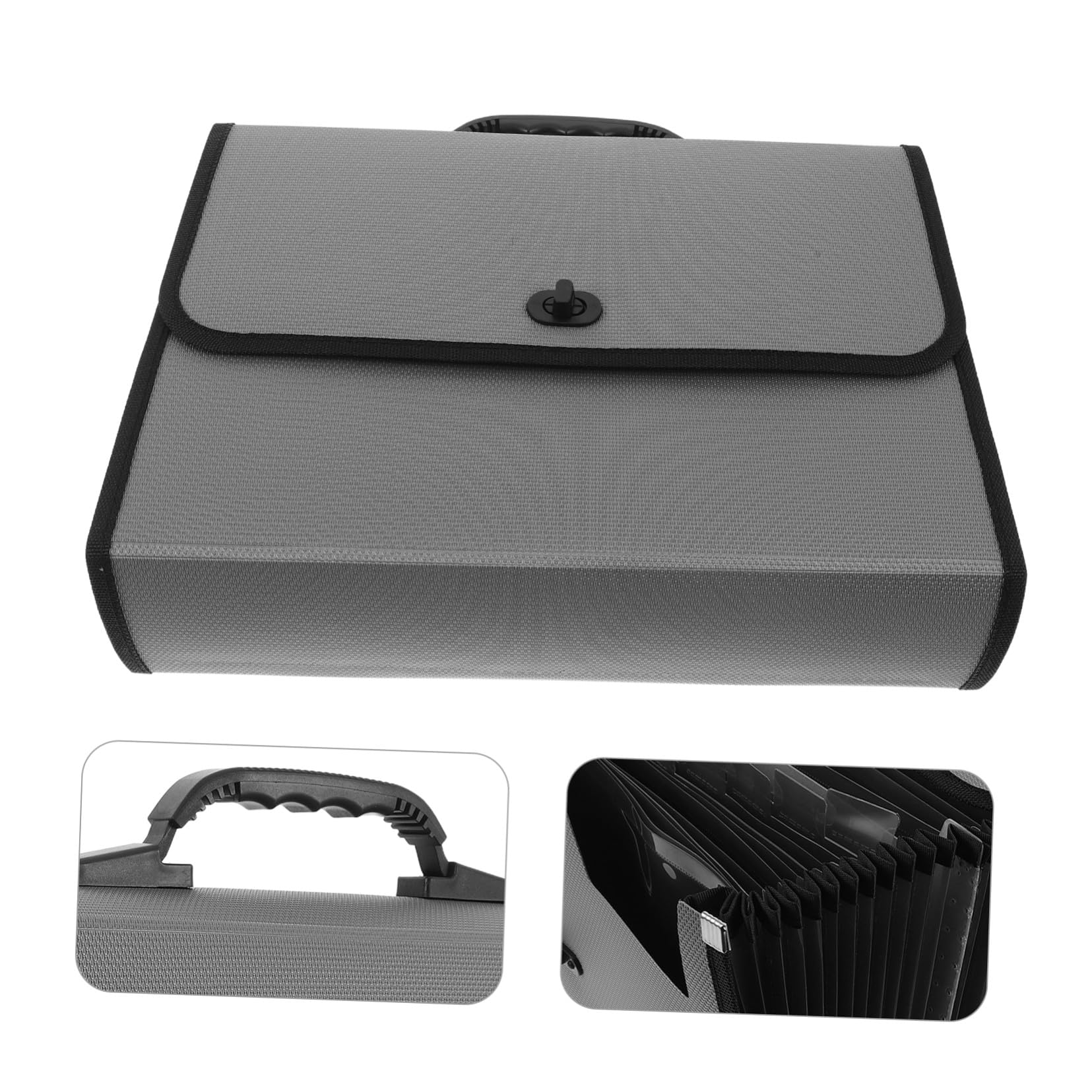 FOMIYES Porta Documenti Espandibile A4 con 26 Tasche in Plastica, Cartella Multi-strato con Maniglia, Chiusura a Fibbia, per Ufficio e Studio