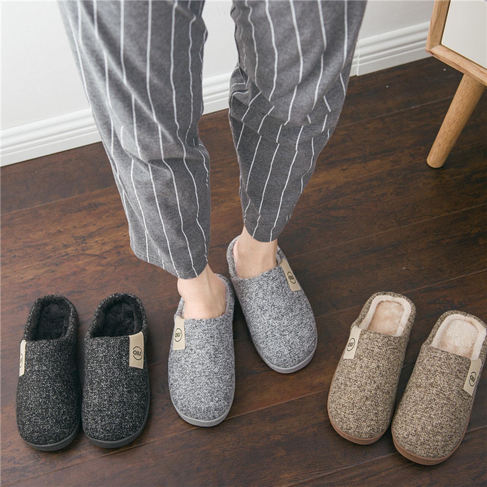 Un'Elegante Pantofole in Cotone Pantofole Calde Pantofole in Cotone Autumn Winter Outdoor Warm Men Slippers Casual Comfortable Fla