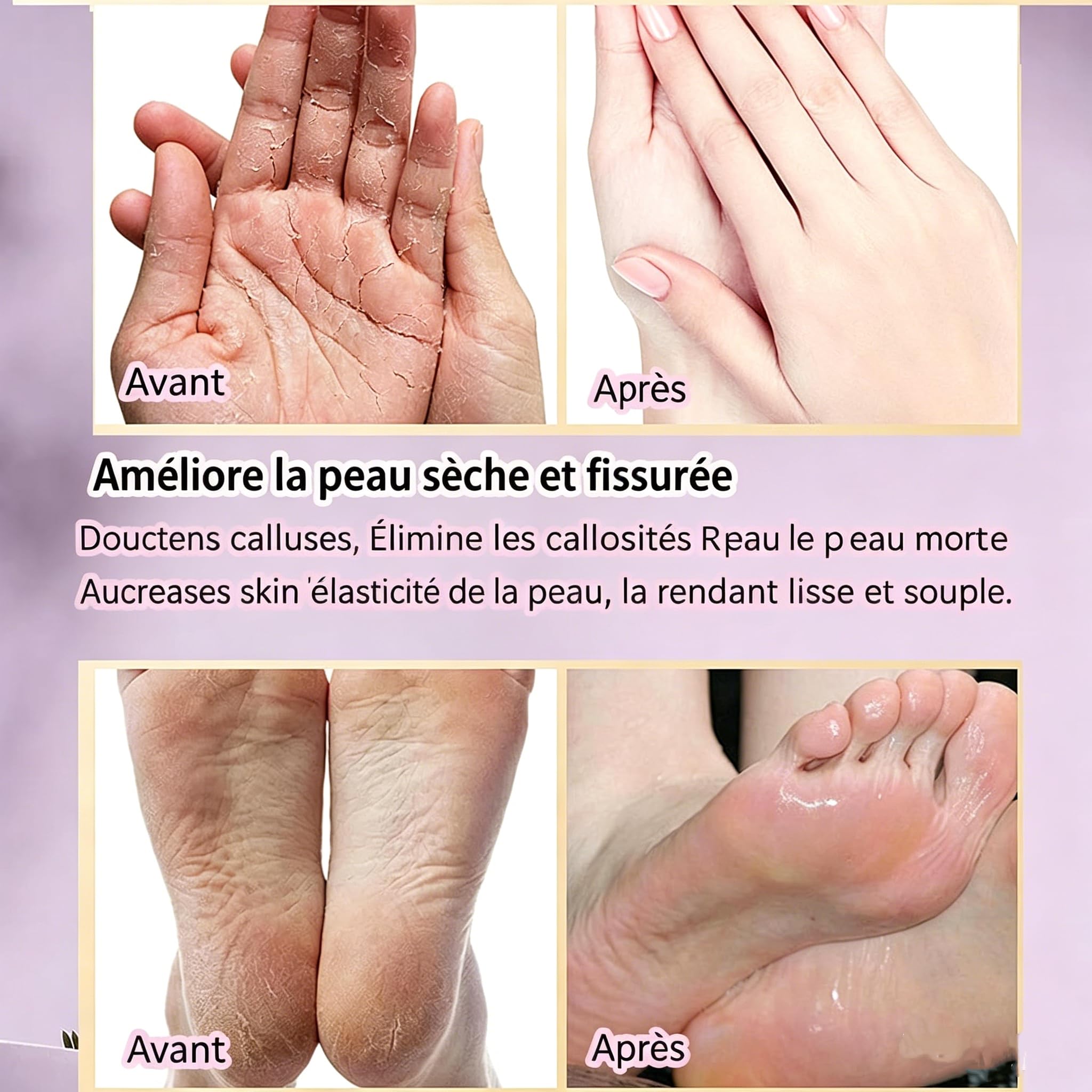 Gants et Chaussettes à Cire de Paraffine Lavande, Bain de Paraffine Mains Pieds, Soin Peau Intensif, Violet