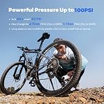 FLEXTAILGEAR Tiny Bike Pump 100PSI Tire Pump Bicycle Inflator Electric Air Pump Type-C Rechargeable Battery Portable Ultra Mini Pump with Shrader & Presta Valves for Cycling MTB Road Mountain Bike