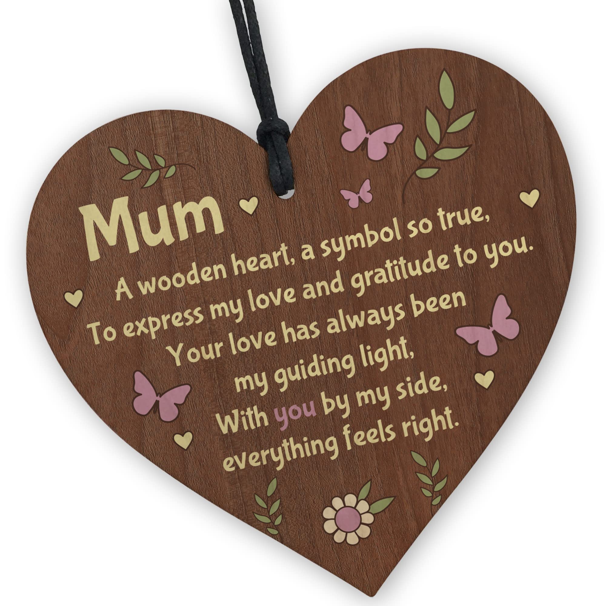 Red Ocean Heartfelt Mothers Day Gifts for Mum Presents for Mum Special Birthday Keepsake Gift from Daughter or Son Sentimental Hanging Heart Plaque Ornament for Mummy