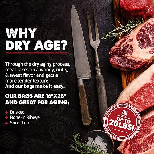 Miniatura 4 de UMAi Dry Tamaño de pechuga  Bolsas de edad seca para carne  Bolsas de membrana transpirables para carne envejecida en seco  Envejecimiento seco