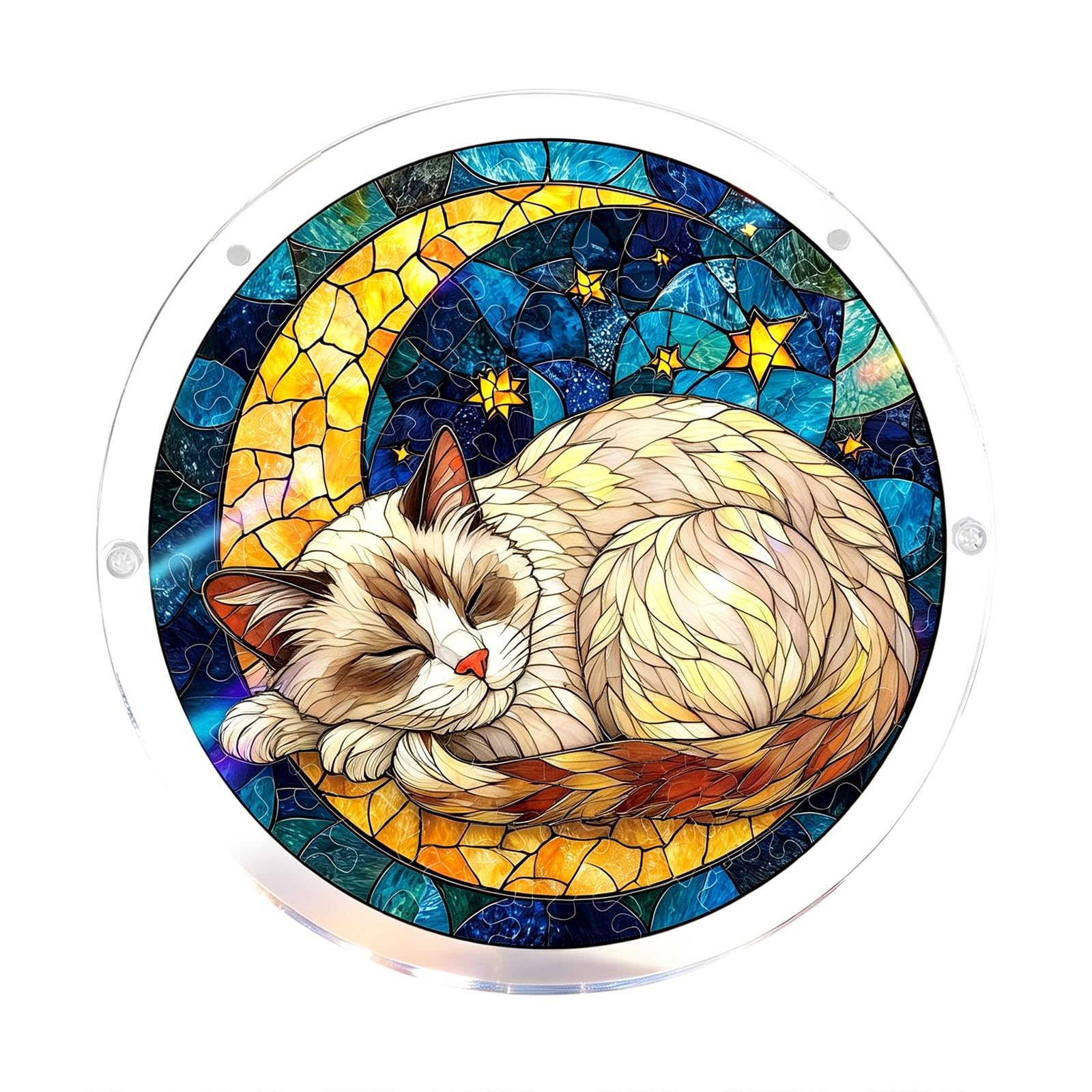 Sun Acrylic Catcher Puzzles, Tree of Radiant Glass Puzzle, Sun Acrylic Catcher Puzzles for Doors Garden, Mother's Day Christmas Birthday Gifts for Women Men (Color-H)
