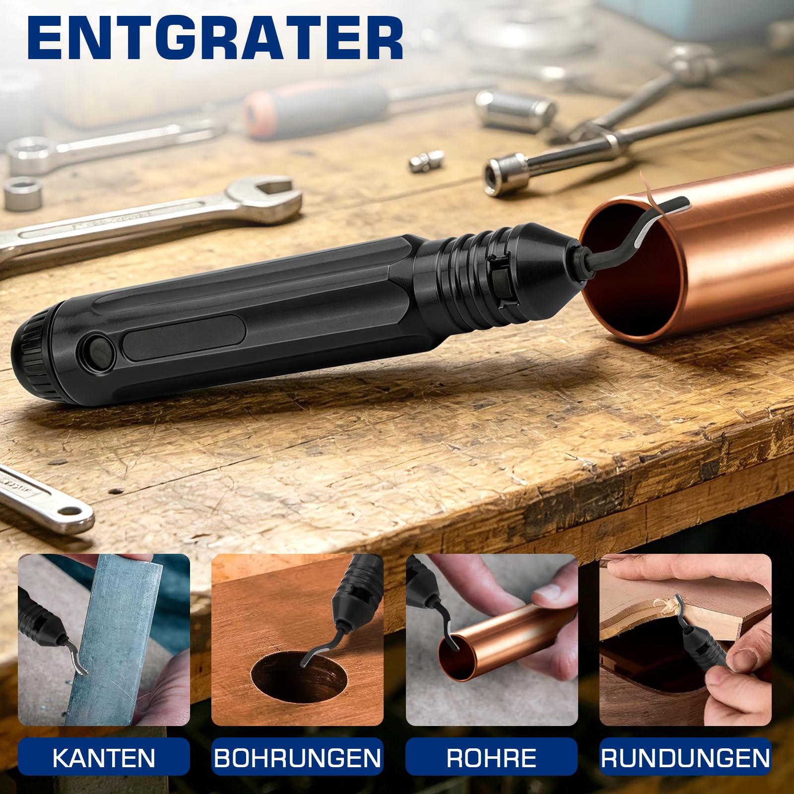 Presszange für Kupferrohr CR V+TH Kontur Set, Rohrschneider Entgrater | V12 V15 V18 V22 V28 Und TH16 TH20 TH26 TH32 und Form Pressbacken Rohrpresszange für Kupferrohr, Edelstahlrohr,PEX, PAP