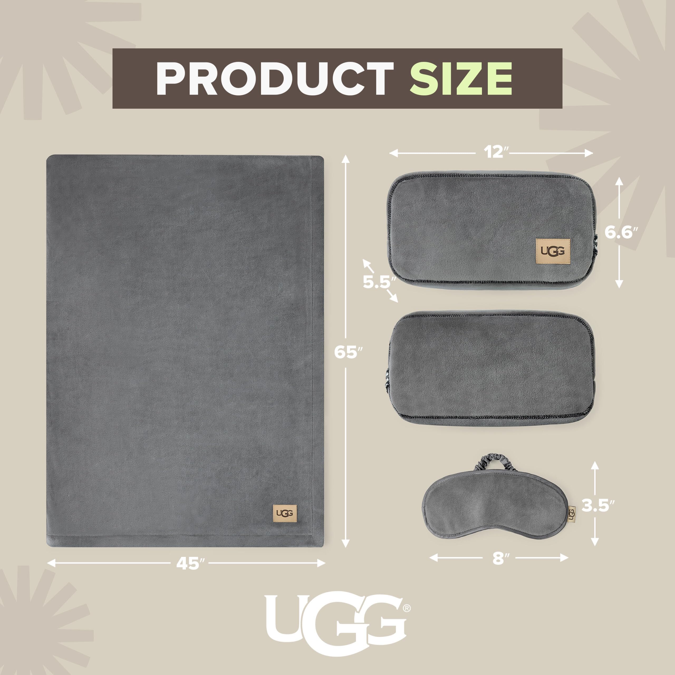 Amazon.com: UGG Raegen Travel Blanket Set, Eye Mask & Carrying