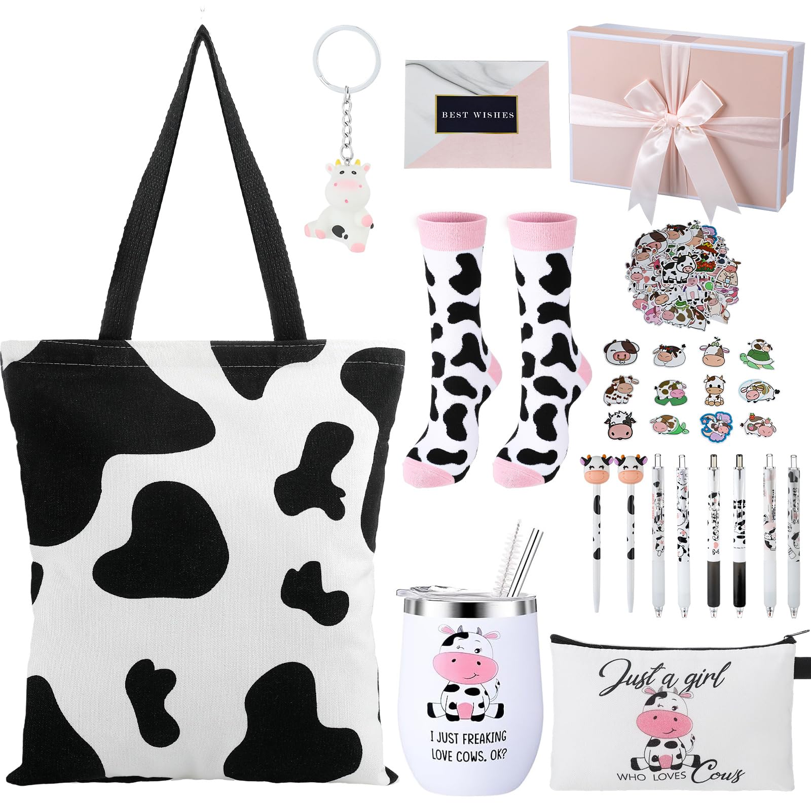 Amazon.com | Aliceset 66 Pcs Cow Print Gift Set for Women Cow