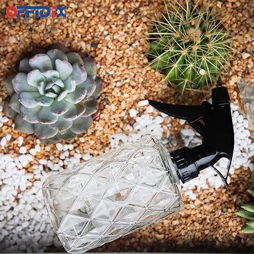 Miniatura 7 de OFFIDIX Botella rociadora de vidrio, rociador de plantas, regadera a presión, botella de pulverización de agua con boquilla ajustable, botellas