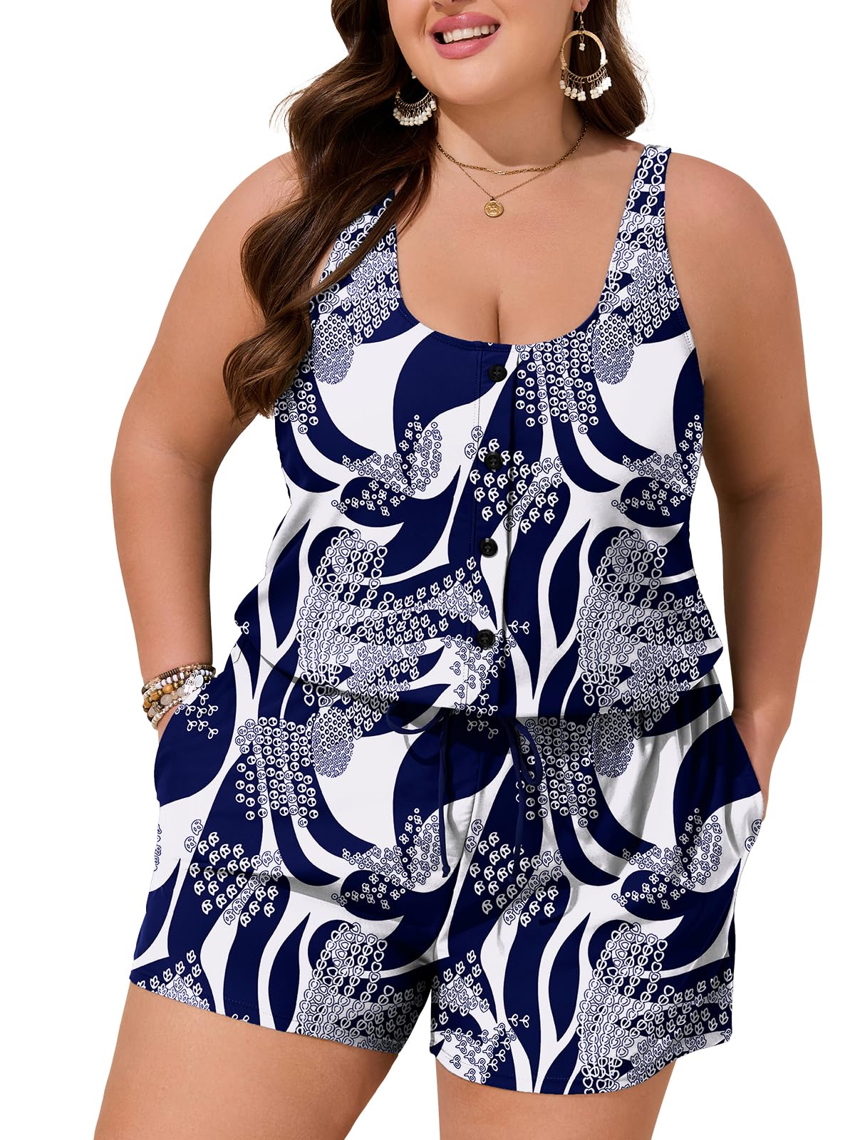 Summer Mae Plus Size Swim Romper for Women One Piece 2026 Modest Swimsuit