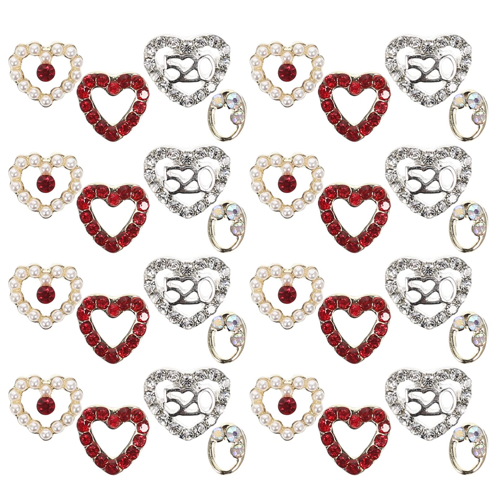Didiseaon 5 Set Diamanti Per Unghie A Forma Di Cuore Decorazioni Per Unghie Artigianali Accessori Per Unghie Artigianali Polacco Strass Retro Piatto Ciondoli A Cuore Per Unghie 40 Pezzi * 5