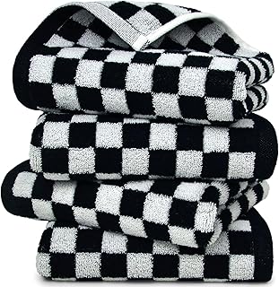 12 Small Bathroom Ideas With Tub for Smart Space Efficient Layouts 114 Jacquotha Black and White Hand Towels 4 Pack, Cotton Decorative Bathroom...