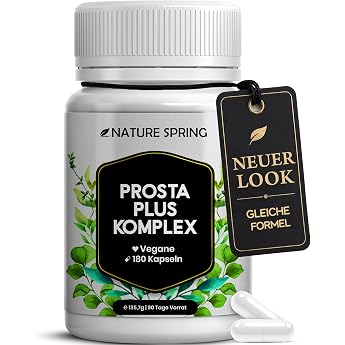 Prosta Plus Complex - 180 Prostate Capsules High Dose - Unique Formula of Pumpkin Seed Saw Palmetto Nettle Root Extract with Zinc Vitamin E & Selenium - Tested Prostate Complex Capsules