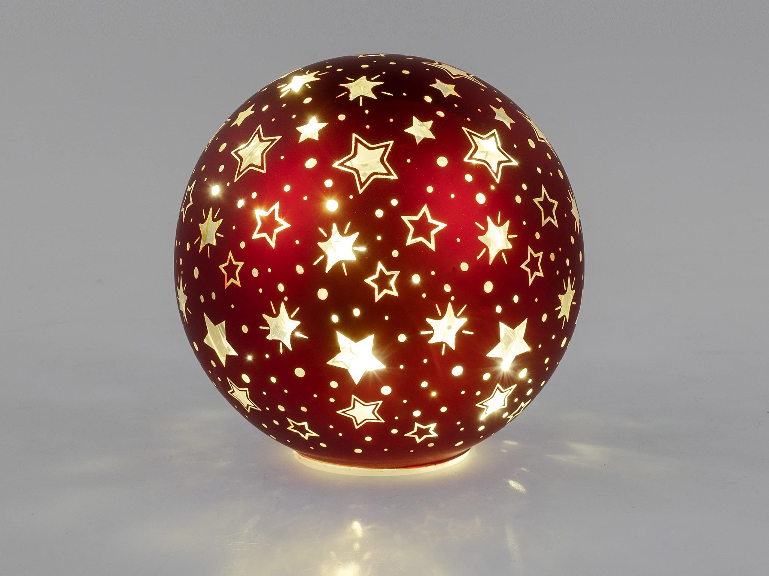 formano Deko Kugel Licht Gold LED-Licht mit Timer Weihnachtskugel Weihnachten (Deko-Kugel 15 cm)