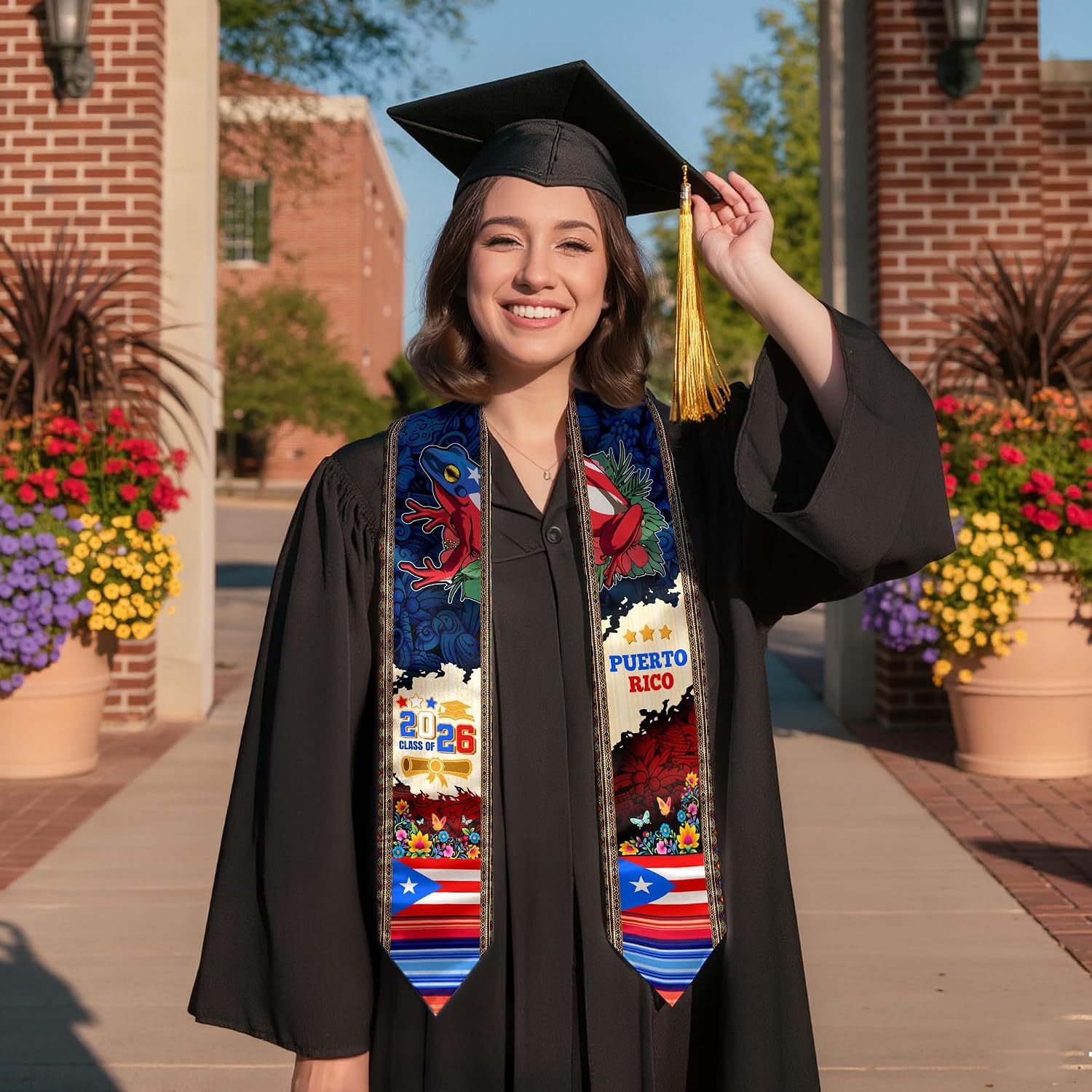 Puerto Ricans Graduation Stole, Puerto Rico American Flag Graduation Sash 2026, Class Of 2026