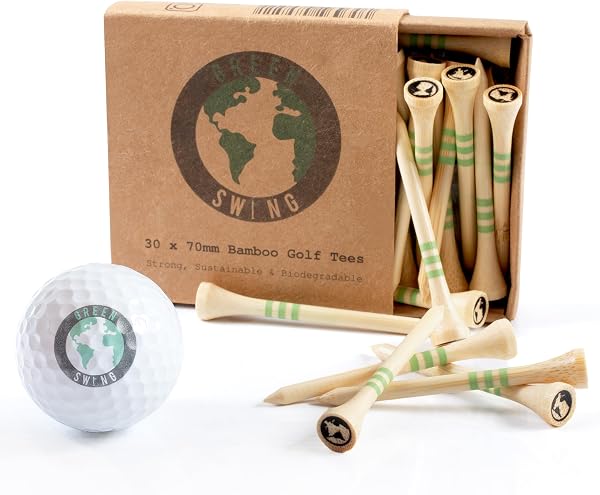 Green Swing Bamboo Golf Tees 70mm Biodegradable Pack of 30