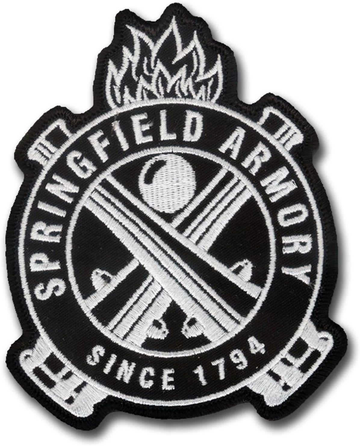 Nice 4 1/2" X 3 1/2" Springfield Armory Embroidered Patch with Wax Backing and Merrowed Edge - Model 1911 - M1-Garand - M1903 A3
