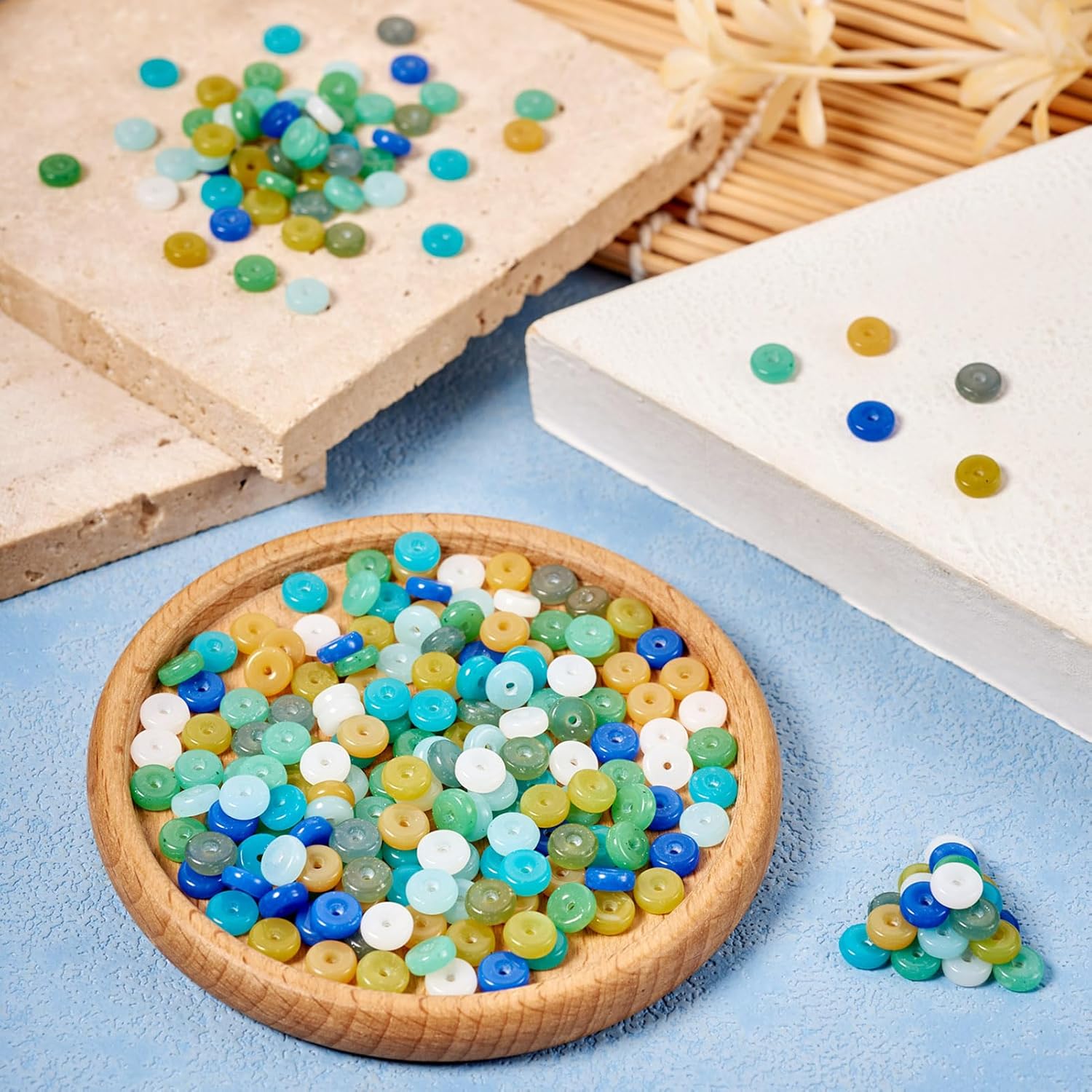 Elecrelive 270 pcs 6 mm Flat Round Glass Beads for Jewelry Making Disc Loose Beads Imitation Glass Circle Coin Beads for DIY Crafts Earring Bracelet Making Supplies - Image 7