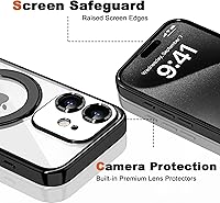 Vista 7 de Funda compatible con iPhone 12 con soporte de anillo magnético invisible [compatible con Mag-Safe] [Protector completo de lente de cámara] Funda