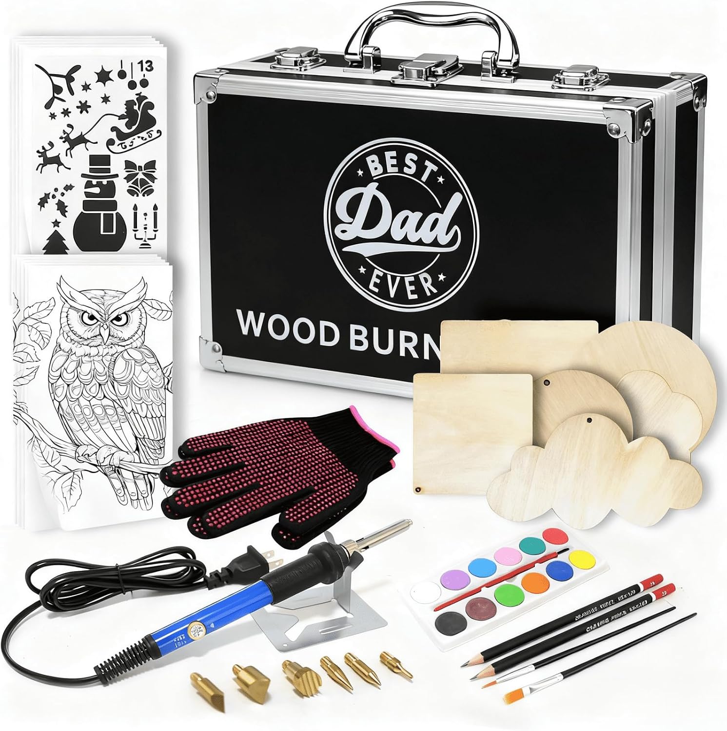 Gifts for Dad, Wood Burning Kit Gift for Dad Adults Men Adjustable Temperature Engraving Pen Tools Christmas Birthday Fathers Day